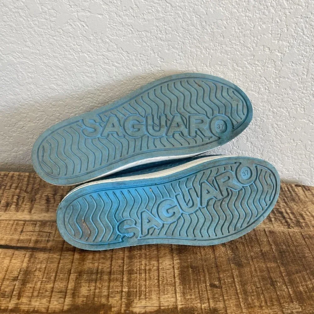 Saguaro Boy Blue Lightweight Quick Dry Slip On Beach Garden Water Shoes Sz 5 37